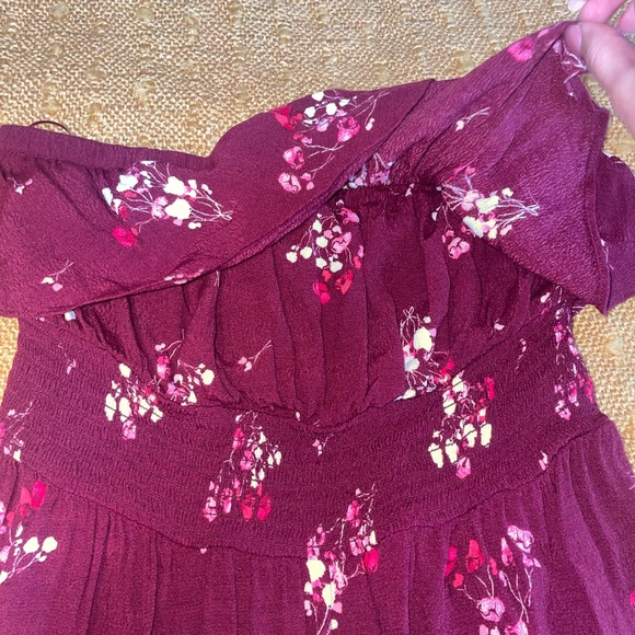 Express Maroon Floral Sundress - Picture 3 of 5